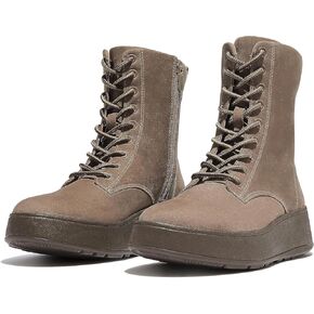 FitFlop F-Mode Nubuck Lace-Up Flatform Ankle Boots Minky Grey 6 M (B)
