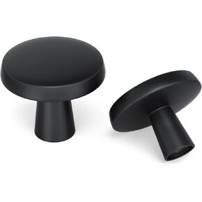 goldenwarm 25 Pack Black Cabinet Knobs for Dresser Drawers Kitchen Hardware Handles Bathroom Round Knob for Cabinets,Zinc Alloy Single Hole