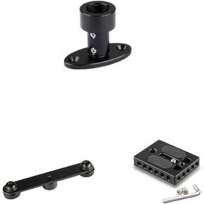 CAMVATE Ceiling Mount With 5/8"-27 Female Screw + Double Microphone Mounts Bracket + Camera Baseplate