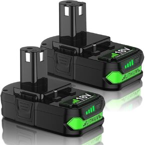 18 Volt 2Pack Lithium Battery 4000mAh Replacement for Ryobi 18V Battery Compatible with Ryobi ONE+ Plus P102 P103 P104 P105 P107 P108 P109 Cordless Tools