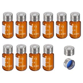 PATIKIL Headspace Vial, 200 Pack 20ml Borosilicate Glass Screw Top Precision Thread Vial with Writing Patch PTFE Silicone for headspace-GC, headspace-GC/MS, Amber