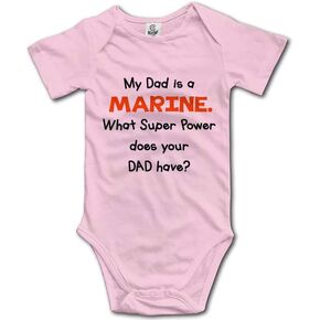 My Dad is a Marine Baby Bodysuit Romper Unisex Short Sleeve Onesie