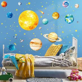 Removable Large Sun Wall Sticker Peel and Stick, Vinyl Cloud Heart Wall Decal, Smile Sun Wall Decor Art for Kids Bedroom Nursery Playroom