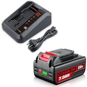 2Pack 20V Max 7.0Ah Lithium-ion Replacement for Black and Decker Battery and Charger Combo PCC692L, Compatible with Black and Decker 20V Cordless Power Tools Drill LBXR20 LBXR2020 LBX20 LBXR252