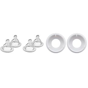 MAM Bottle Nipples Slow Flow Nipple Level 1, for Newborns and Older, SkinSoft Silicone Nipples & Easy Start Anti Colic Bottle Valve Replacement,2 Count (Pack of 1)