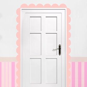 Nuanchu 10 Pcs Pink Peel and Stick Scallop Border Decal 15.75 Inch Boho Giant Scalloped Edge Wall Sticker Waterproof Vinyl Wall Decals for Kids Girls Bedrooms Playroom Nursery Classroom