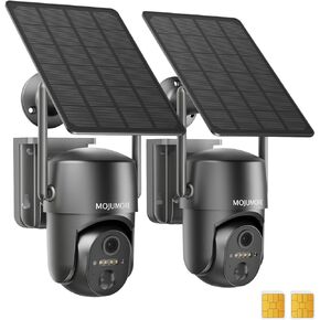 4G LTE Cellular Security Camera, No WiFi Security Camera with 360° View, Solar Security Cameras Wireless Outdoor, 2K Color Night Vision, Motion Alert, Playback, SIM Included, 2-Way Talk