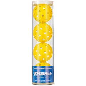 Pickleball Pickle Ball 4 Pack 3 Back Balls 40 Holes for Outdoor Meet Mosts Loons High