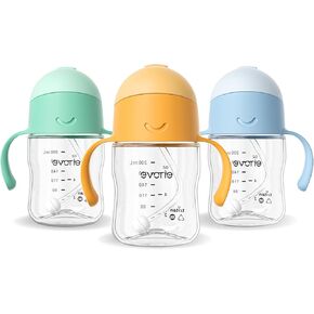 Evorie Tritan Weighted Straw Sippy Cup Super Saver 3 Colour Bundle