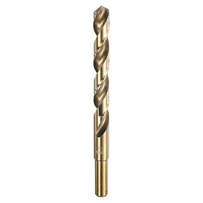 HARFINGTON Twist Drill Bit 7/16" Dia High-Speed Steel 6542 Reduced Shank 6" Overall Length with Gold Polished Surface for Drilling Hard Metals, Stainless Steel, Alloy Steel