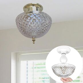 Evelots Clip On Shade for Ceiling Light Bulb or Lamp-4 Pack-Antique-Diamond Cut-Acrylic