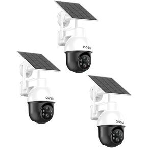AOSU 5MP/3K Solar Security Cameras Wireless Outdoor, View All on The APP, No Homebase Required, SolarCam D1 SE - 3 Pack