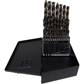Norseman by Viking Drill and Tool 41611 29 Piece Jobber Drill Set 1/16 in. to 1/2 in. Gold and Black High Helix Flutes