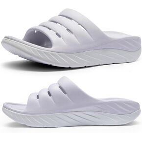 Recovery Sandals for Men and Women Orthotic Plantar Fasciitis Sandals with Arch Support Unisex Thick Slides with Cushion (Lilac Hint/Glacier Grey, M8/W10)