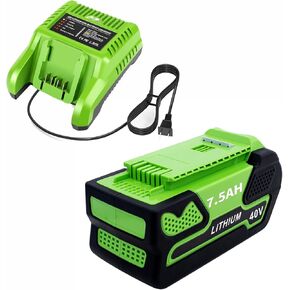 [Upgraded] 7500mAh 40Volt Battery Replacement for Greenworks 40V Battery and Charger Kit G-MAX Lithium ion Compatible with Greenworks 40V Tools Batteries and Chargers 29482 29462 29252 20642