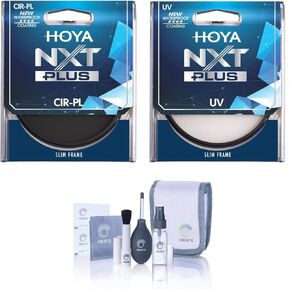 Hoya NXT Plus 72mm Multi-Coated Circular Polarizer and UV Lens Filter Kit with Cleaning Kit