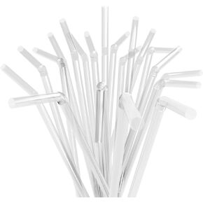 Flexible Plastic Drinking Straws - 7.75" x 0.23" (250, Red)