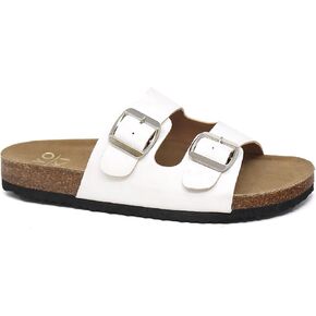 YOKI GIAN-91 Women's Slide Sandals with Adjustable Double Buckle, Flat Sandals for Women, Summer Sandals