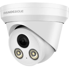 8MP 4K Dual Lens PoE Security Camera with 180 Degree Panoramic View, Compatable with Hikvision, Wide Angle IP Camera with Two Way Audio, IR/Full Color Night Vision, Human Vehicle Detection