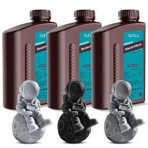 SUNLU 3D Printer Resin Bundle, Fast Curing Standard 3D Resin for LCD DLP SLA 3D Printers, 395-405nm UV Curing 3D Printing Photopolymer Resin, 2kg in Total, 1kg per Bottle, 2 Pack, Black+White