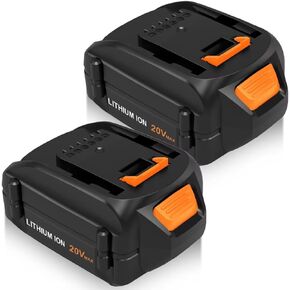 2 Pack 6.0Ah High Capacity Replacement Battery Compatible with Worx 20V Lithium Battery WA3578 WA3525 WA3520 WA3575 WG151s WG155s WG251s WG540s WG890 WG891 WG255s WG545s Cordless Power Tool (Orange)