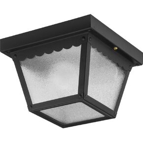 Progress Lighting P5745-31 Transitional Indoor Outdoor Close to Ceiling Flush Mount Light, 10.25-Inch Diameter x 5.5-Inch Height, Textured Black