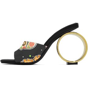 XYD Women Summer Summer Square Square Slide Slide Round Circle High Heels Clists على أحذية البغال لحضور حفل زفاف شاطئ الحفلات