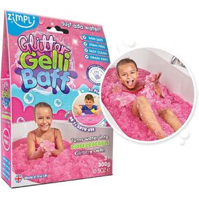 Glitter Gelli Baff Pink, 1 Bath or 6 Play Uses from, Turns Water into Thick, Colourful goo, Perfect Birthday Present for Boys & Girls, Certified Biodegradable & Vegan Friendly Toy