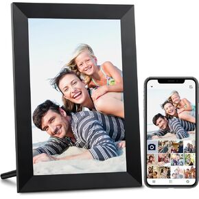 AEEZO Digital Picture Frame, 10.1 Inch WiFi Digital Photo Frame with 16GB, IPS Touch Screen Smart Cloud, Share Photos or Videos via AiMOR APP, Auto-Rotate, Wall Mountable (Black)