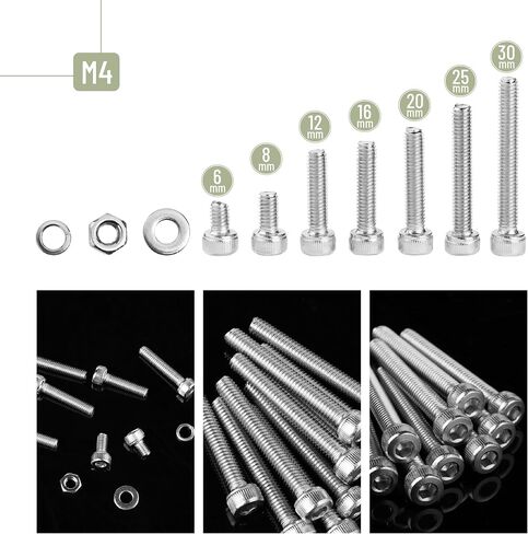 Mr. Pen- Nuts and Bolts Assortment Kit, 810 pcs, Stainless Steel, M3 M4 M5 M6 Button Head Socket Cap Screws Assorted Nuts and Bolts, Nut Bolt and Washer Assortment, Bolt and Nut Assortment in Saudi Arabia