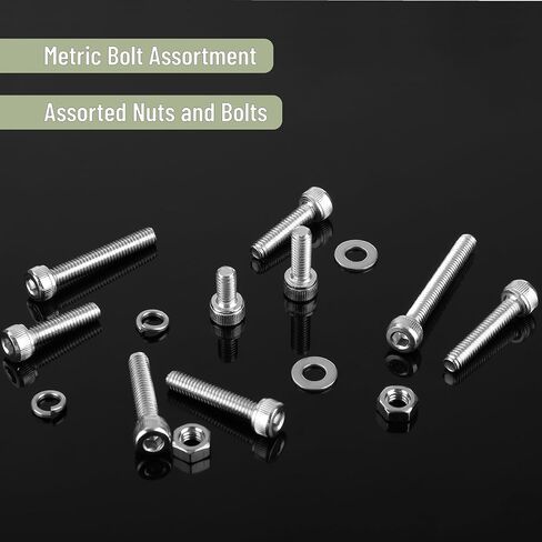 Mr. Pen- Nuts and Bolts Assortment Kit, 810 pcs, Stainless Steel, M3 M4 M5 M6 Button Head Socket Cap Screws Assorted Nuts and Bolts, Nut Bolt and Washer Assortment, Bolt and Nut Assortment in Saudi Arabia