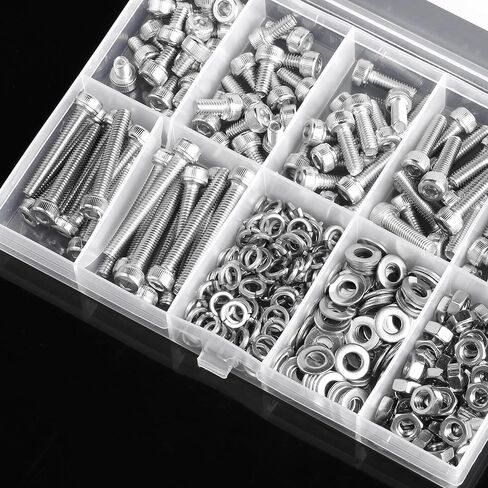 Mr. Pen- Nuts and Bolts Assortment Kit, 810 pcs, Stainless Steel, M3 M4 M5 M6 Button Head Socket Cap Screws Assorted Nuts and Bolts, Nut Bolt and Washer Assortment, Bolt and Nut Assortment in Saudi Arabia