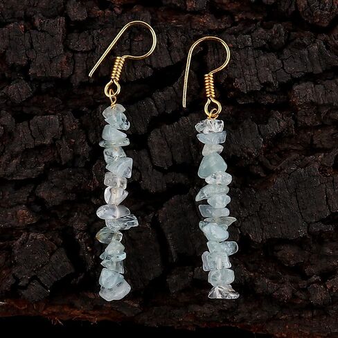 Natural Neon Apatite Chips Crystal Earring, Yoga Jewelry, Meditation Earring, Crystals Earring, Raw Gemstone, Energy Healing Crystals, Birthday, Gemstone Jewelry, Christmas Gifts (Neon Apatite) in Saudi Arabia