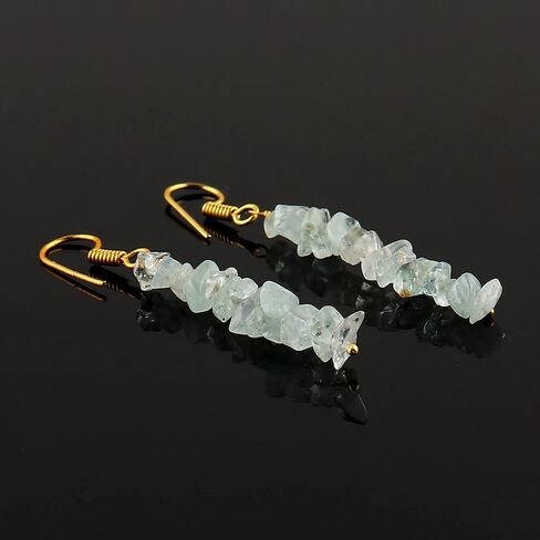 Natural Neon Apatite Chips Crystal Earring, Yoga Jewelry, Meditation Earring, Crystals Earring, Raw Gemstone, Energy Healing Crystals, Birthday, Gemstone Jewelry, Christmas Gifts (Neon Apatite) in Saudi Arabia