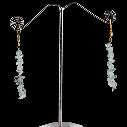 Natural Neon Apatite Chips Crystal Earring, Yoga Jewelry, Meditation Earring, Crystals Earring, Raw Gemstone, Energy Healing Crystals, Birthday, Gemstone Jewelry, Christmas Gifts (Neon Apatite) in Saudi Arabia