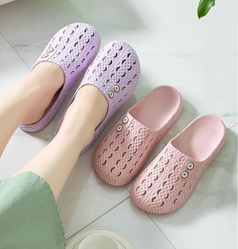 Caistre Shower Slippers with Holes Women House Slipper Lightweight Slide Sandals Indoor Outdoor Bath Slippers Non Slip House Shoes in Saudi Arabia