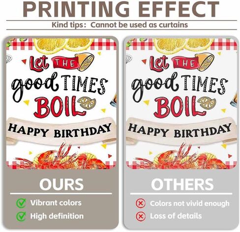 ZTHMOE 72x43inch Fabric Crawfish Boil Backdrop Let The Good Times Boil Photography Background Lobster Seafood BBQ Birthday Party Decoratins Photo Booth Banner in Kuwait