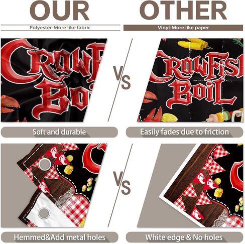 Zthmoe 72x43inch Fabric Crawfish Boil Backdrop Let the Good Times Boil Boil Backgrogrood Lobster Seafood BBQ Party Party Decoratins Banner Photo Banner in Kuwait