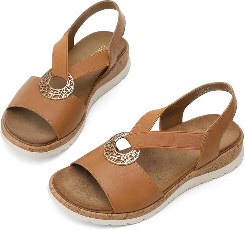 UBFEN Womens Platform Wedge Sandals Casual Open Toe Comfortable Ladies Outdoor Walking Beach Shoes Dress with Arch Support in Saudi Arabia