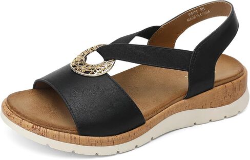 UBFEN Womens Platform Wedge Sandals Casual Open Toe Comfortable Ladies Outdoor Walking Beach Shoes Dress with Arch Support in Saudi Arabia