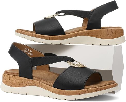 UBFEN Womens Platform Wedge Sandals Casual Open Toe Comfortable Ladies Outdoor Walking Beach Shoes Dress with Arch Support in Saudi Arabia