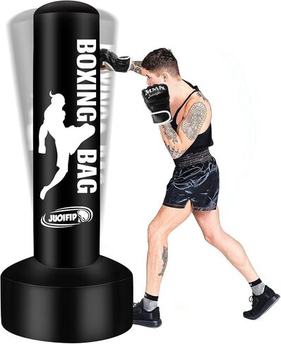 71'' Standing Punching Bag for Adults, Heavy Bag Boxing Bag with Stand Upgrated Raise Base Inflatable Kicking Bag Muay Thai Bag for Training MMA Taekwondo in Saudi Arabia