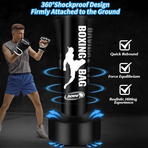 71'' Standing Punching Bag for Adults, Heavy Bag Boxing Bag with Stand Upgrated Raise Base Inflatable Kicking Bag Muay Thai Bag for Training MMA Taekwondo in Saudi Arabia