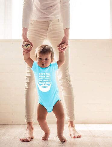 CBTwear Don't Mess With Me My Dad's Beard - Baby Clothes - Funny Newborn Bodysuit Outfits for Boys and Girls in Saudi Arabia