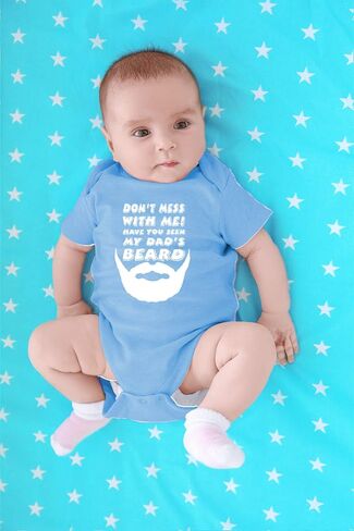 CBTwear Don't Mess With Me My Dad's Beard - Baby Clothes - Funny Newborn Bodysuit Outfits for Boys and Girls in Saudi Arabia