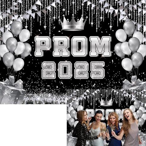 BINQOO Prom 2025 Backdrop 7x5ft Black Gold Congratulate Graduation Prom Send Off Background Class of 2025 Congrats Grad Party Banner Photo Booth Props in Saudi Arabia