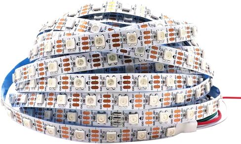 WS2812B شريط LED فردي مصادفه SMD 5050 144Pixels RGB Pixel Strip DC5V (3.2 قدم 144LELS غير مقاوم للماء ، أسود ثنائي الفينيل متعدد الكلور) in Saudi Arabia