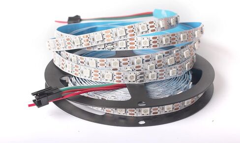 WS2812B شريط LED فردي مصادفه SMD 5050 144Pixels RGB Pixel Strip DC5V (3.2 قدم 144LELS غير مقاوم للماء ، أسود ثنائي الفينيل متعدد الكلور) in Saudi Arabia