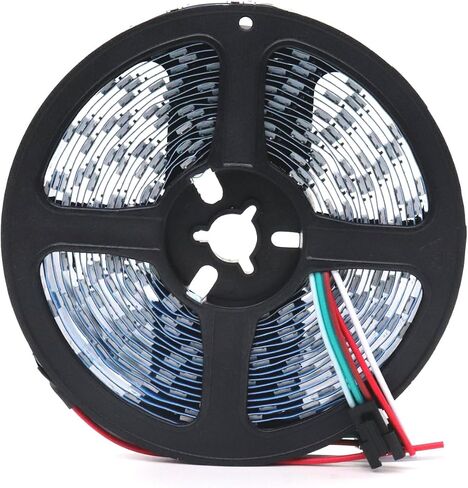 WS2812B شريط LED فردي مصادفه SMD 5050 144Pixels RGB Pixel Strip DC5V (3.2 قدم 144LELS غير مقاوم للماء ، أسود ثنائي الفينيل متعدد الكلور) in Saudi Arabia