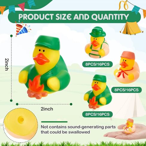 48 Pcs Camp Party Favors Summer Rubber Duck Bulk 2 Inch Rubber Ducks Gifts for Camping Adventure Theme Birthday Party Decoration in Saudi Arabia
